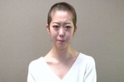 Minegishi Manami, a member of Japanese girl band AKB48, shaves her head in penance for sleeping with a boy.