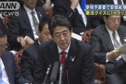 Abe Shinzo is angered by DPJ constitution quiz during Japanese Diet session.