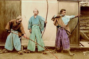 Old photographs of Japanese samurai