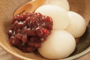 Traditional mochi with sweet red beans